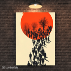March to the Red Moon - Shadows, Strangers & Silence - Stretched Canvas For Hallways, Think Spaces, and Bold Entry Walls