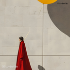 Tethered & Unbothered - Balloon Logic Meets Red Carpet Cool - Stretched Canvas For Modern Halls, Creative Studios, and Quiet Power Walls