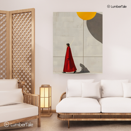 Tethered & Unbothered - Balloon Logic Meets Red Carpet Cool - Stretched Canvas For Modern Halls, Creative Studios, and Quiet Power Walls