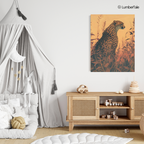 Solstice Sentinel – Cheetah in the Amber Stillness – Stretched Canvas for Earthy Interiors, Nature-Inspired Walls & Curated Silence