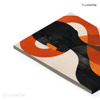 The Quiet Geometry of Thought – Abstract Silhouette in Burnt Orange & Onyx – Stretched Canvas for Modern Studios, Curated Galleries & Reflective Spaces