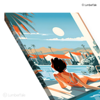 Poolside Reverie – Retro Sun & Stillness – Stretched Canvas for Lounge Corners, Vacation Walls & Stylish Daydreams