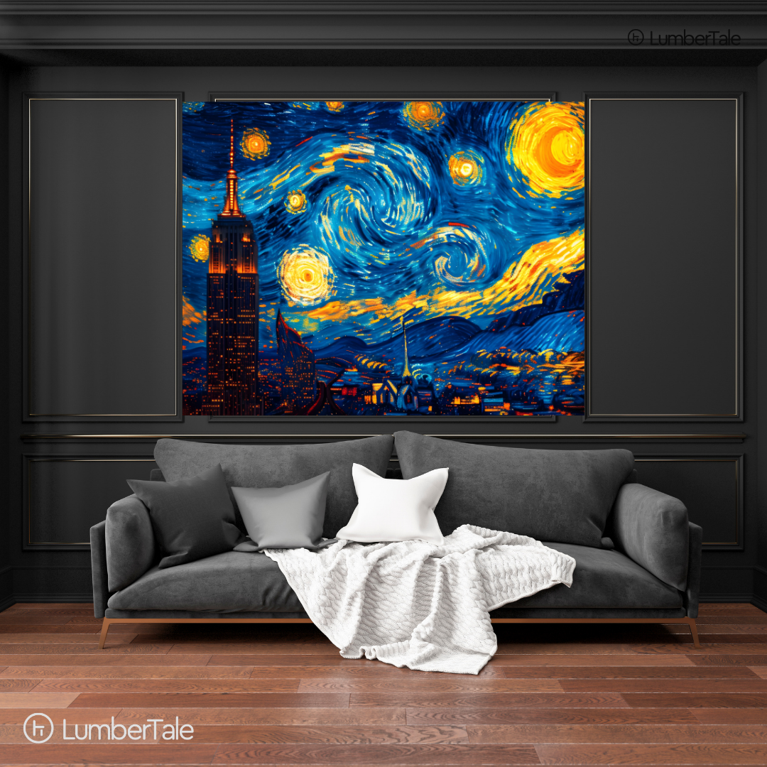 Starry Nights & City Lights – Van Gogh Hits NYC – Stretched Canvas for Dreamers, Creators & Skyline Addicts
