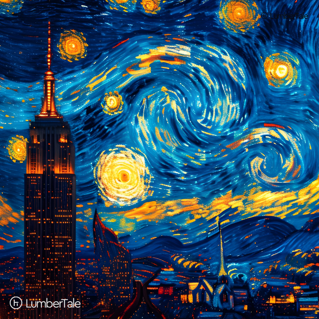 Starry Nights & City Lights – Van Gogh Hits NYC – Stretched Canvas for Dreamers, Creators & Skyline Addicts
