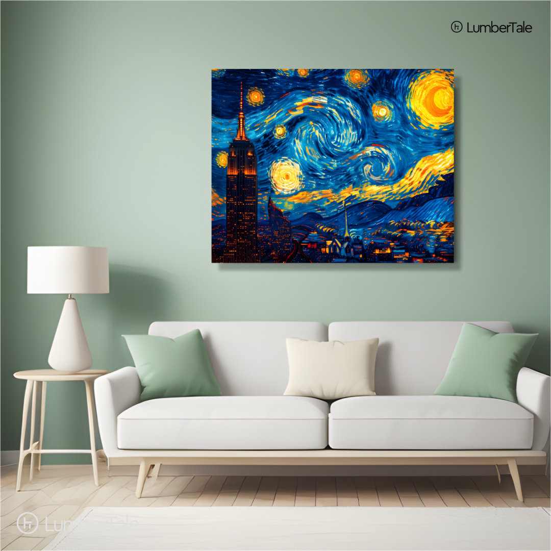 Starry Nights & City Lights – Van Gogh Hits NYC – Stretched Canvas for Dreamers, Creators & Skyline Addicts