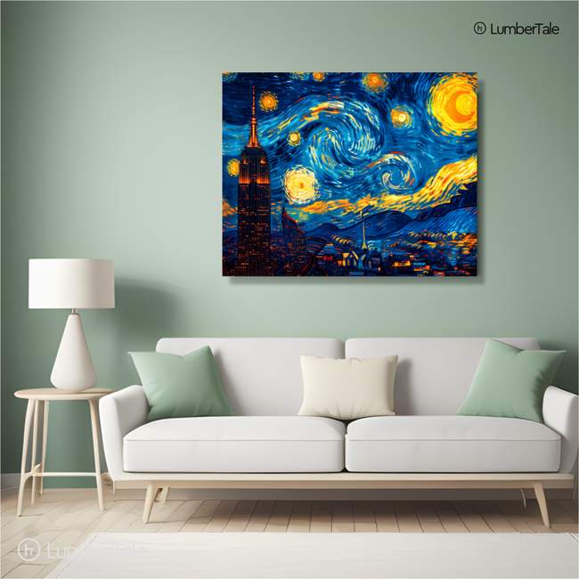 Starry Nights & City Lights – Van Gogh Hits NYC – Stretched Canvas for Dreamers, Creators & Skyline Addicts Main Image