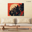 The Meowbassadors – Cats, Coolness & Crimson Vibes – Stretched Canvas for Rebels With Claws