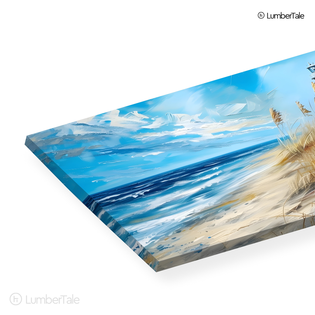 Lighthouse Daydreams – Coastal Calm on Stretched Canvas – For Beach Souls and Seaside Hearts