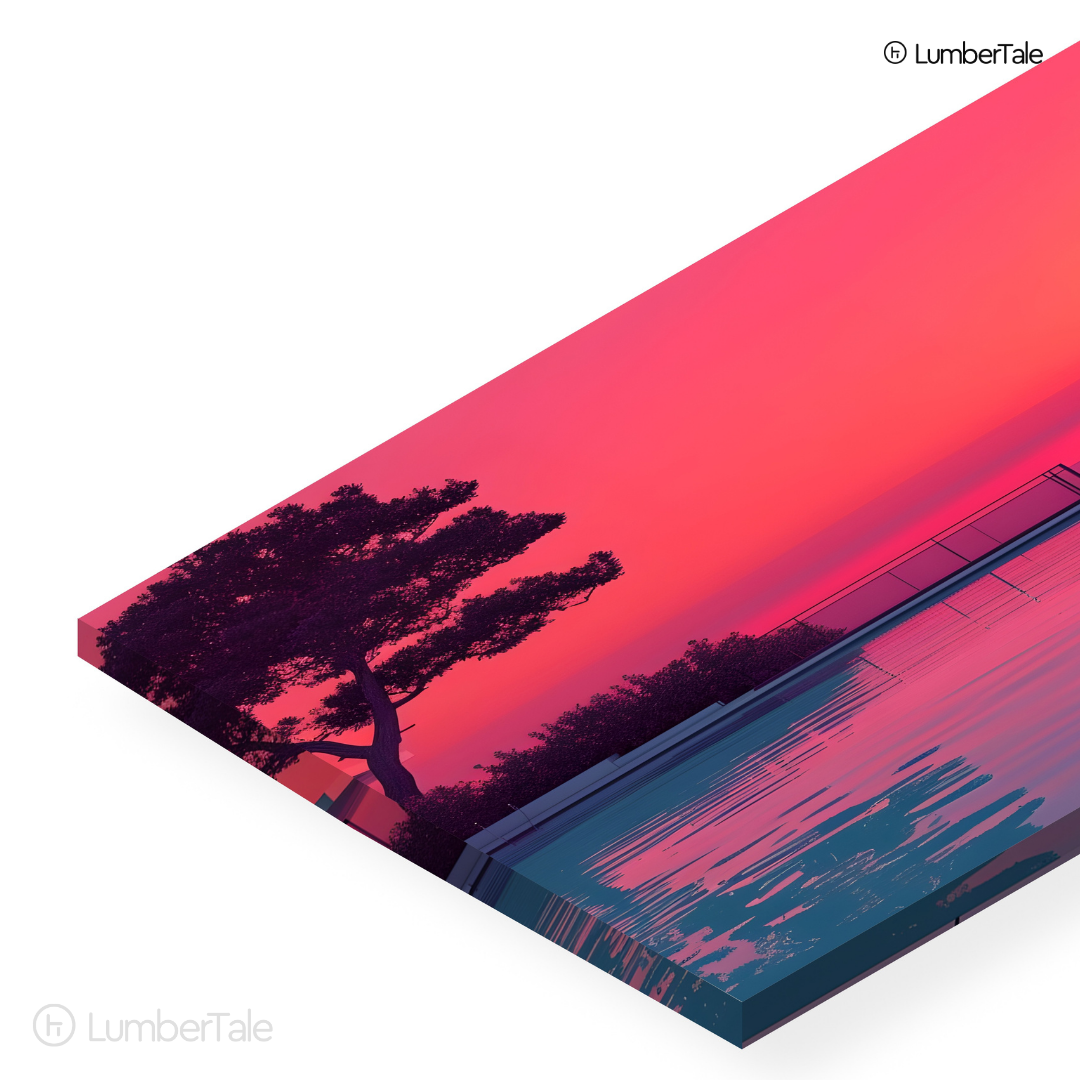 Neon Mirage – Sunset Soaked Infinity Bliss – Stretched Canvas for Chill Seekers