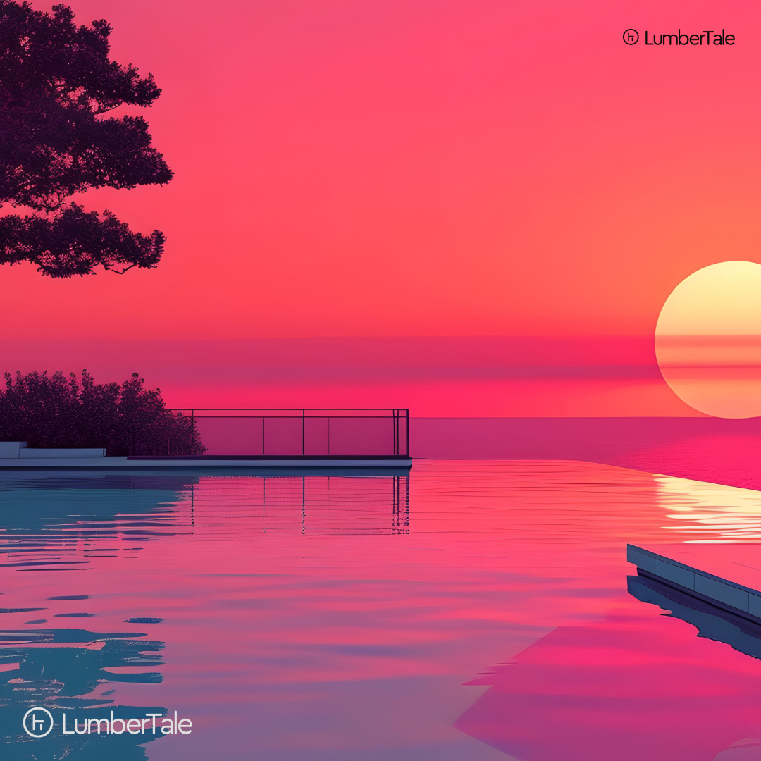 Neon Mirage – Sunset Soaked Infinity Bliss – Stretched Canvas for Chill Seekers