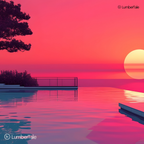 Neon Mirage – Sunset Soaked Infinity Bliss – Stretched Canvas for Chill Seekers