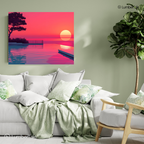 Neon Mirage – Sunset Soaked Infinity Bliss – Stretched Canvas for Chill Seekers