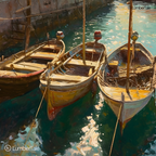 Docked Dreams – Mediterranean Mood Vibes – Stretched Canvas for Wall Wanderers