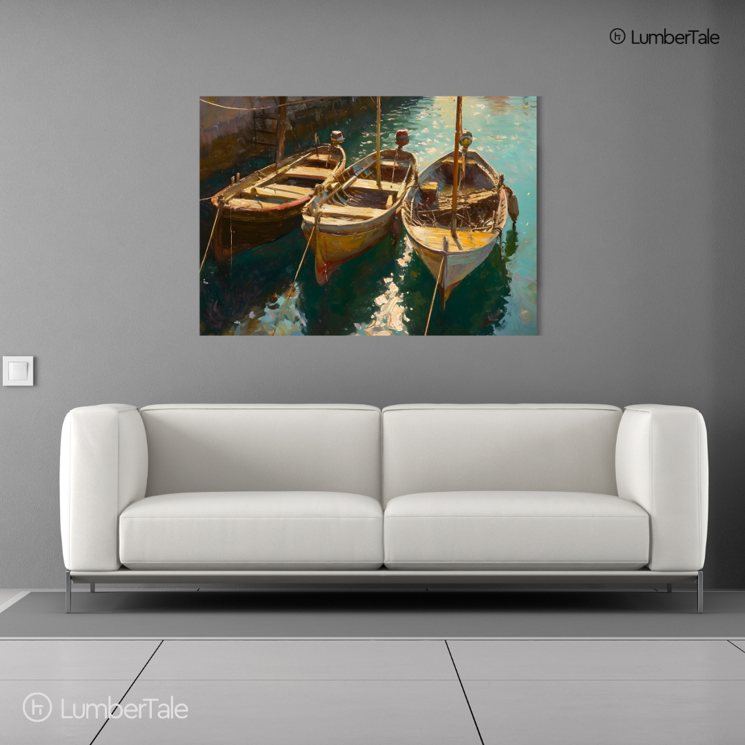Docked Dreams – Mediterranean Mood Vibes – Stretched Canvas for Wall Wanderers