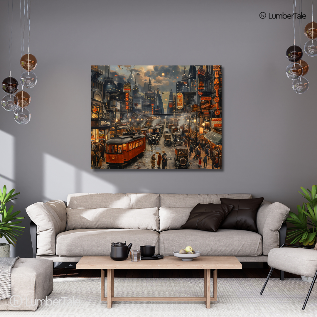 Smoke & Glamour – Jazz Age Jams – Retro NYC Canvas for Urban Nostalgia