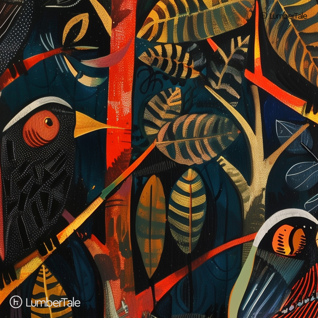 Peep Show in the Canopy – Tropical Secrets on Stretched Canvas