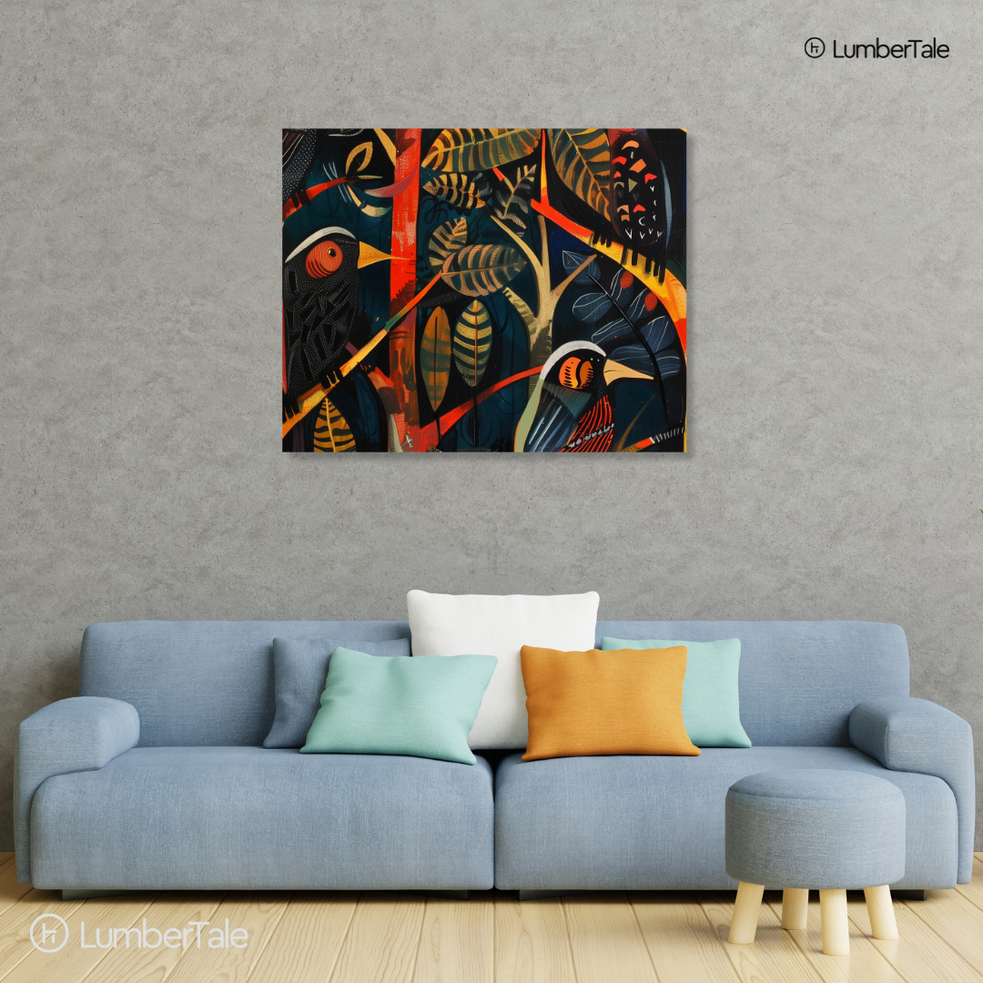 Peep Show in the Canopy – Tropical Secrets on Stretched Canvas