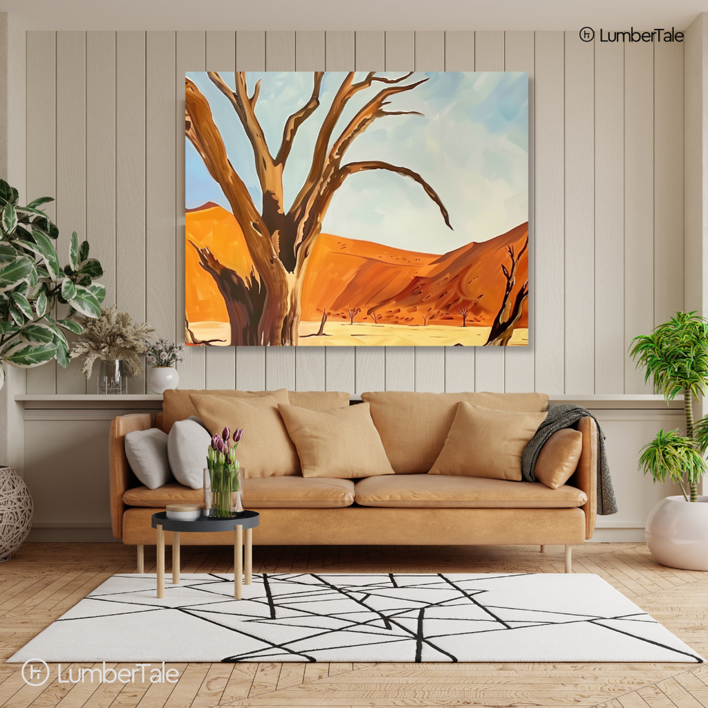 Treesome Behaviour – Golden Whispers on a Stretched Canvas
