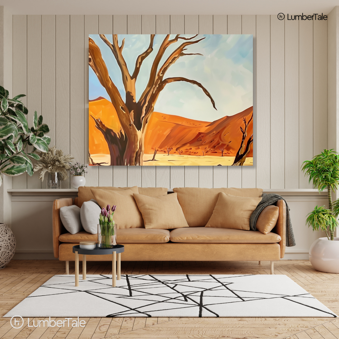 Treesome Behaviour – Golden Whispers on a Stretched Canvas