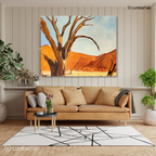 Treesome Behaviour – Golden Whispers on a Stretched Canvas