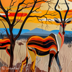 Oh Deer! Stripes & Sunsets – Wild Vibes on Canvas