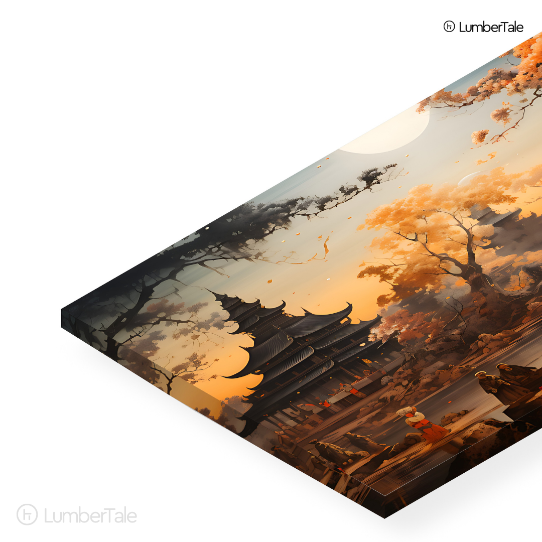 Midnight Monastery – Moonlit Tranquility on Stretched Canvas