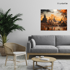 Midnight Monastery – Moonlit Tranquility on Stretched Canvas