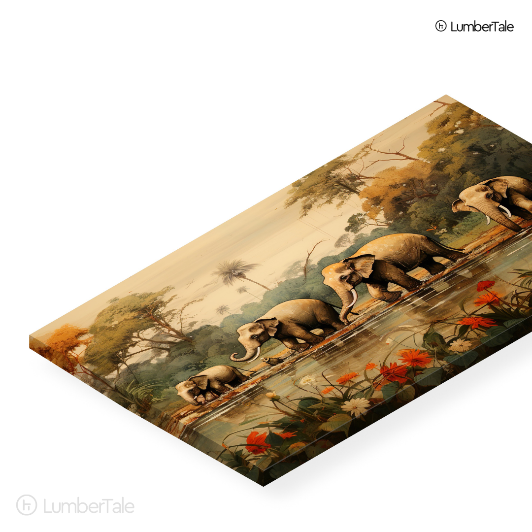 Trunk Tales – Gentle Giants March on Stretched Canvas
