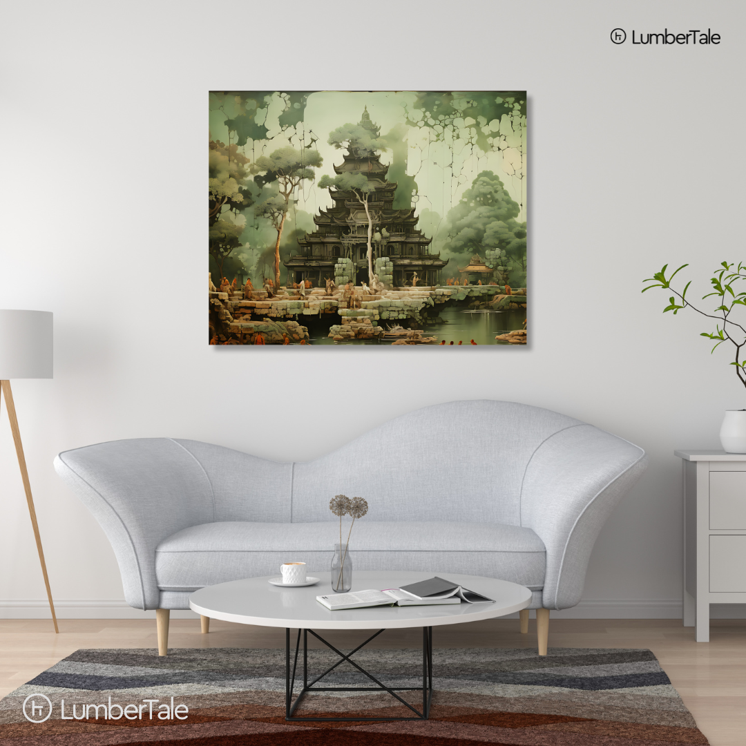 Monk Mode – Verdant Sanctuary on Stretched Canvas