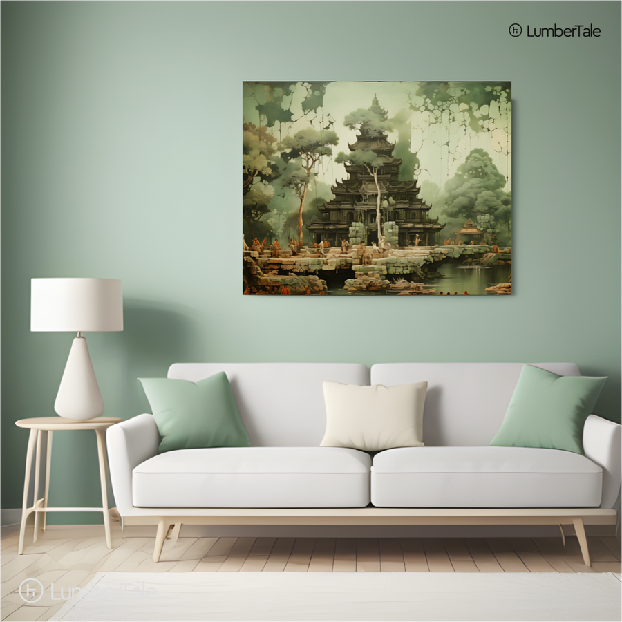 Monk Mode – Verdant Sanctuary on Stretched Canvas