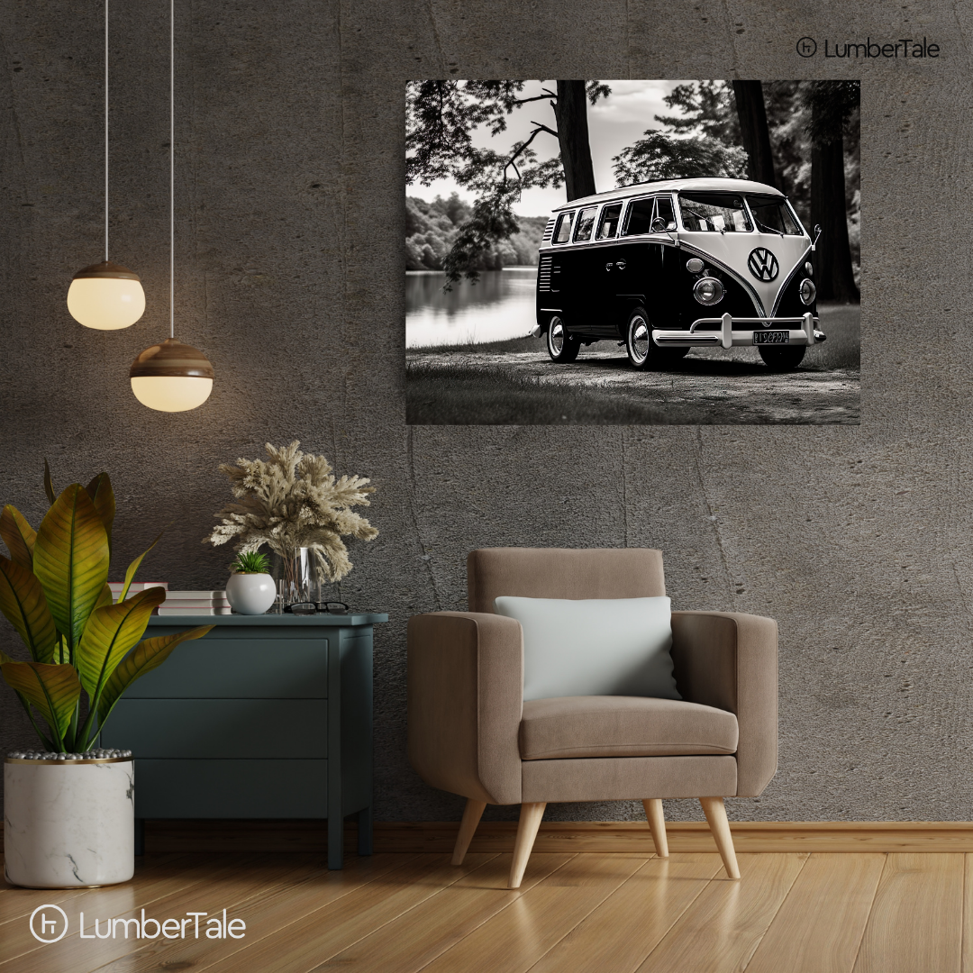 Van-Go Vibes – Vintage VW Wanderlust on Stretched Canvas