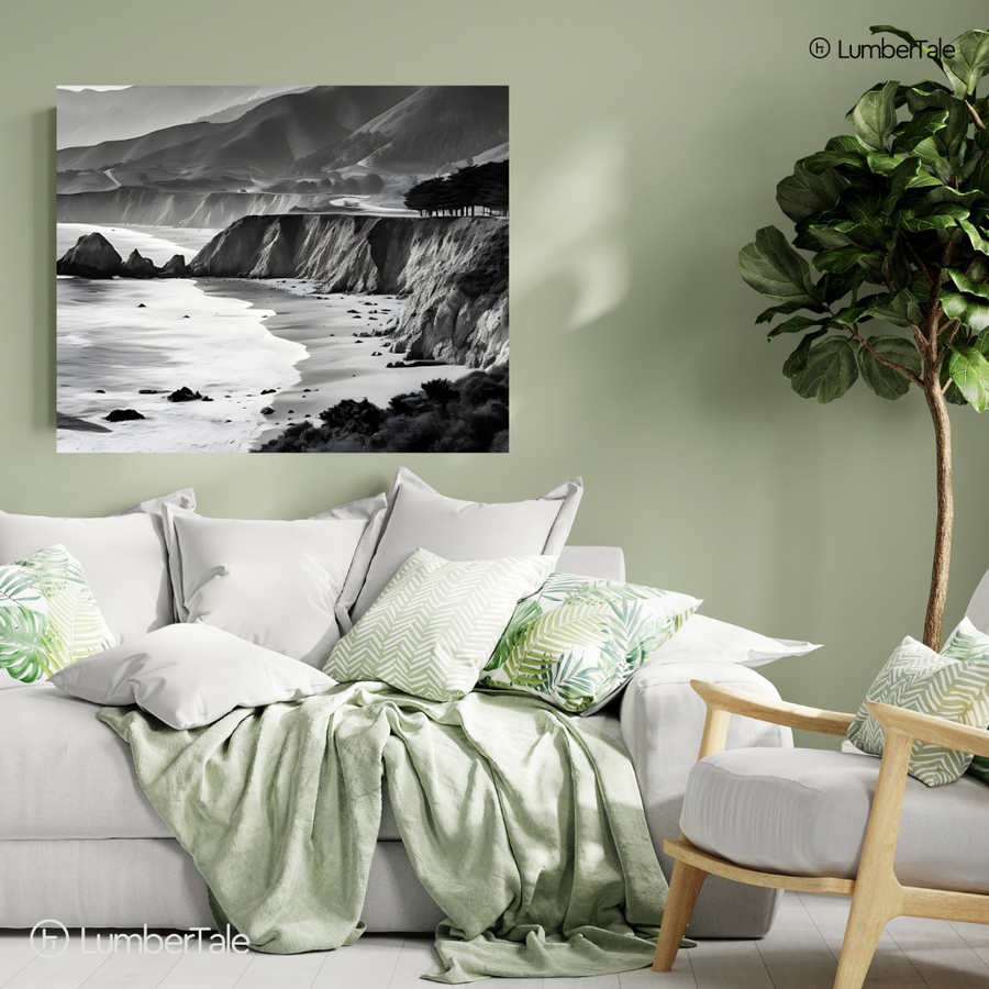 Cliff Hanger – Moody Coastal Portrait on Stretched Canvas