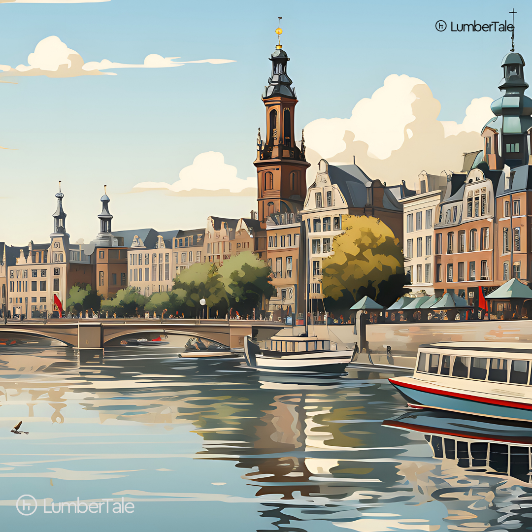 Boat Goals – Iconic Amsterdam Canals on Stretched Canvas
