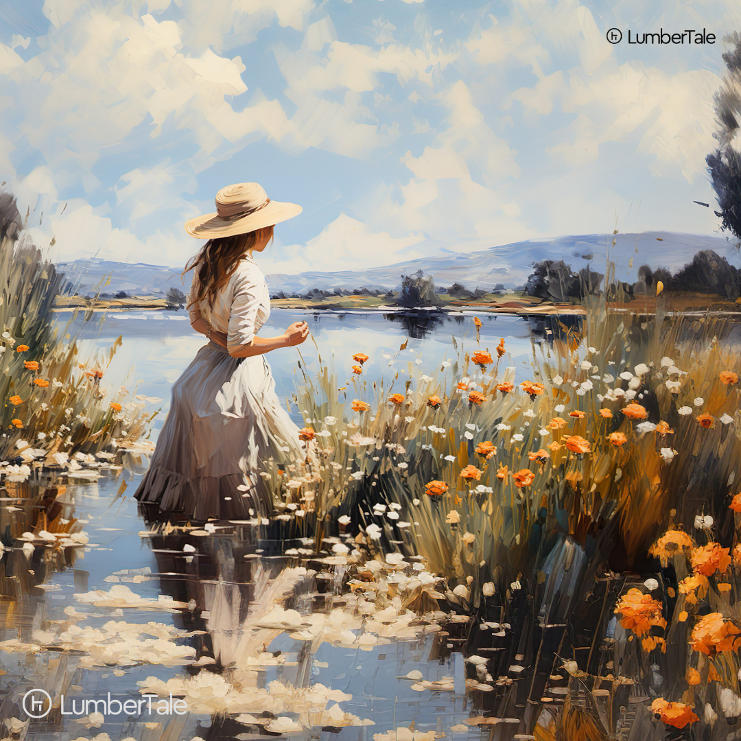 Wildflower Whispers – Lakeside Daydreams on Stretched Canvas