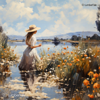 Wildflower Whispers – Lakeside Daydreams on Stretched Canvas