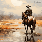 Saddle Up – Sunset Gallop on Stretched Canvas
