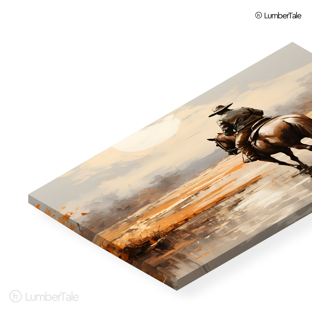 Saddle Up – Sunset Gallop on Stretched Canvas
