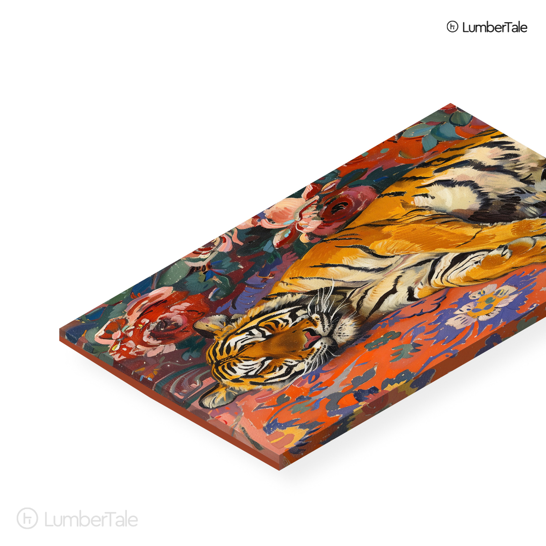 Paws & Petals – Tiger Dreams on Stretched Canvas