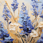 Petal to the Metal – Blue Blooms on Stretched Canvas
