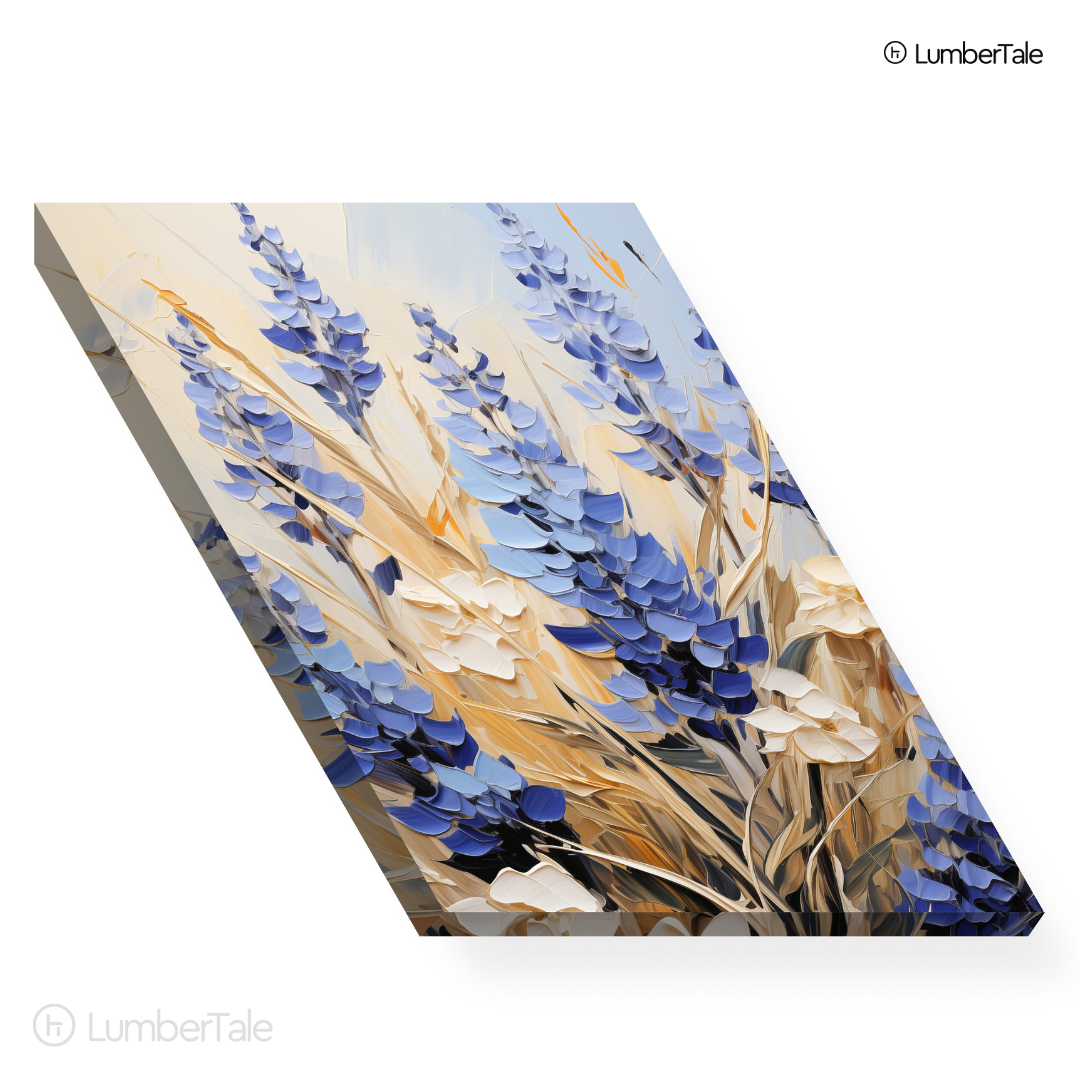 Petal to the Metal – Blue Blooms on Stretched Canvas