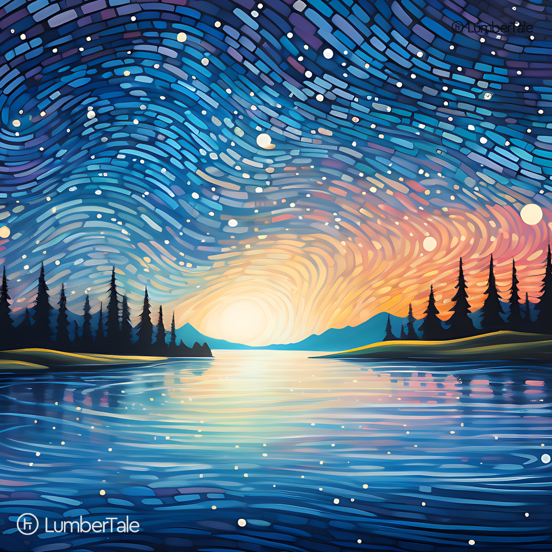 Starry Sway – Celestial Mosaic on Stretched Canvas