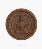Brown Peace Buddha Spiritual 3D Wooden Art Crafted Wall Hanging Sculpture For Home Decor