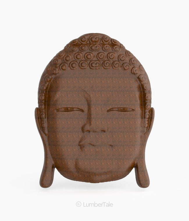 Brown Gautam Buddha Spiritual 3D Wooden Art Crafted Wall Hanging Sculpture For Home Decor Hover Image