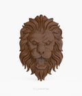 Brown Shera Lion Animal 3D Wooden Art Crafted Wall Hanging Sculpture For Home Decor