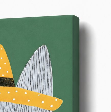 Fox Says Hello – Whimsical Animal Kids Wall Art Canvas - Stretched Canvas