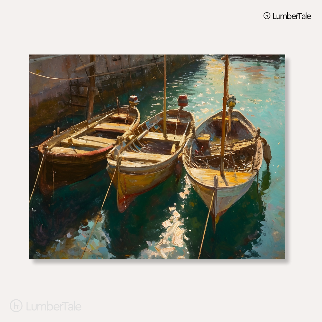 Docked Dreams – Mediterranean Mood Vibes – Stretched Canvas for Wall Wanderers