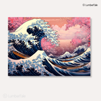 The Great Bloom Wave – Hokusai Meets Hanami – Stretched Canvas for Zen Corners, Statement Walls & Collectors of Cool