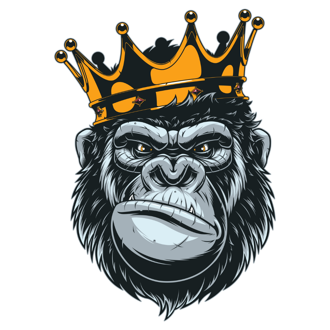 Badshah - Gorilla The King - Spirit Animal Art Painting |Wall Art Gift Posters For Wall Decor Wall Hangings - Black Frame | Ready To Hang