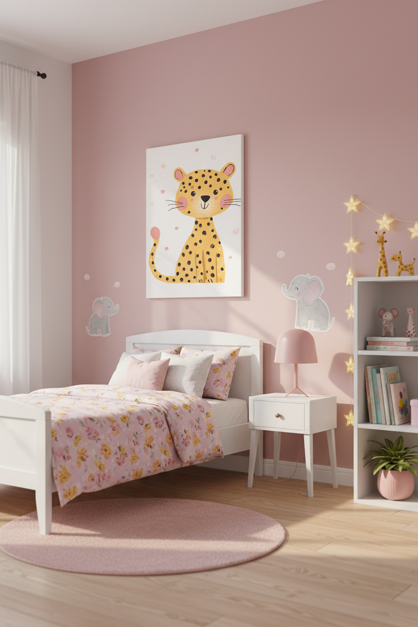 Cheetah Canvas Kids Room Mockup