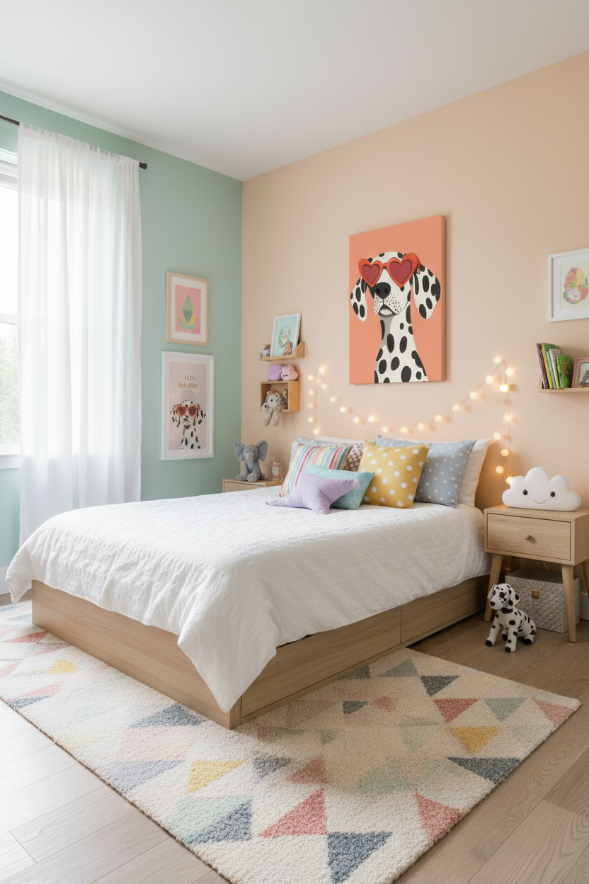 Dalmatian Canvas Kids Room Mockup